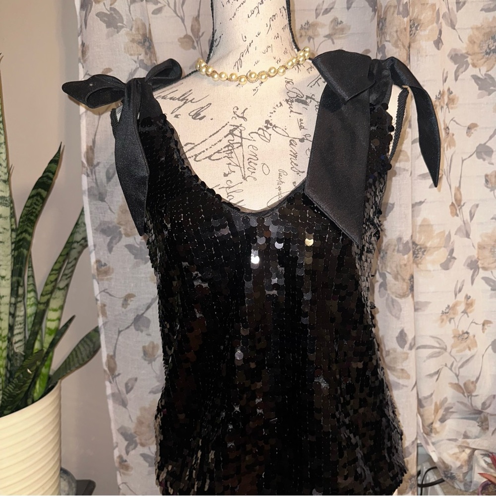 Anthropologie Black Sequin Blouse - Picture 4 of 6